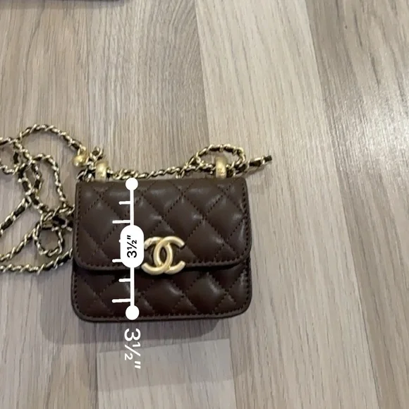 Chanel Dark Brown Quilted Mini Bag with Gold Chain - Picture 8 of 14